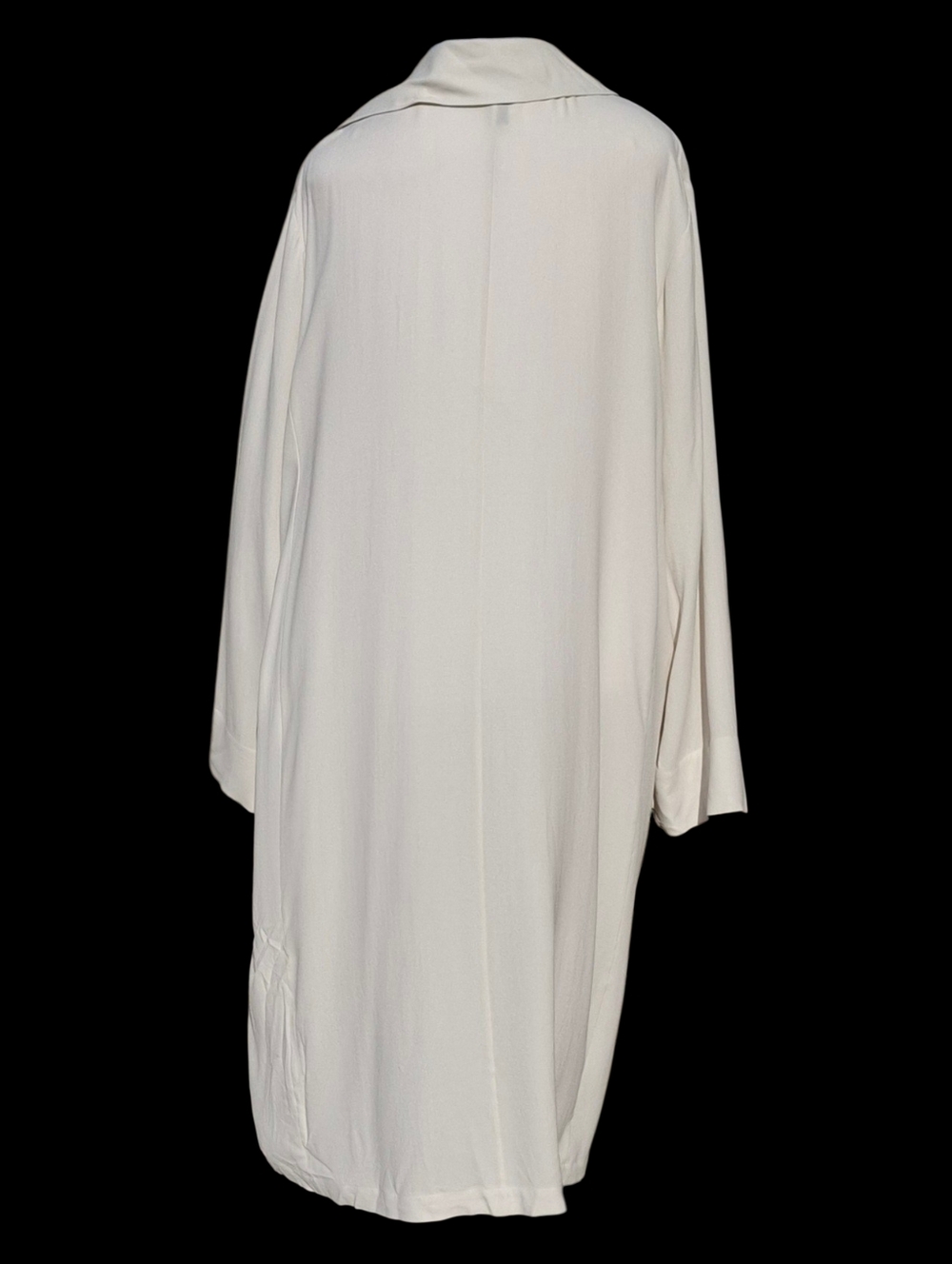 Eileen Fisher 100% Silk Neutral Open-Front Long Duster Topper Women Size X-Large - Picture 12 of 16